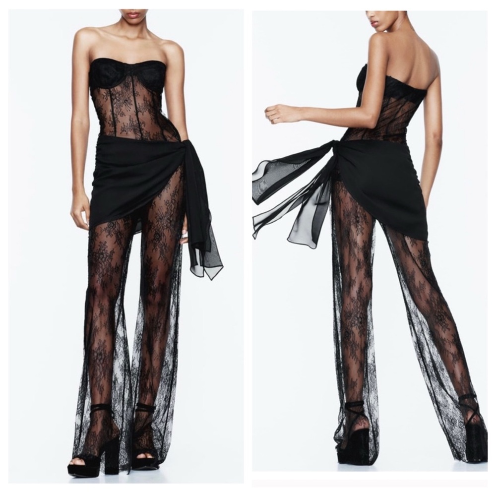 Zara Black Lace Jumpsuit
